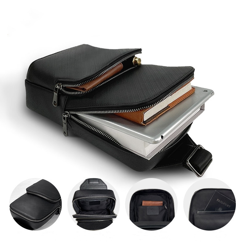 Fashion Design Black Men's Sli - Leather Backpack Vintage ulasan dan harga