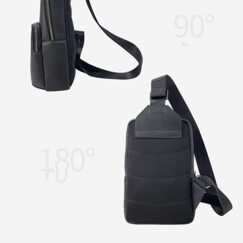 Fashion Design Black Men's Sli - Leather Backpack Vintage ulasan dan harga