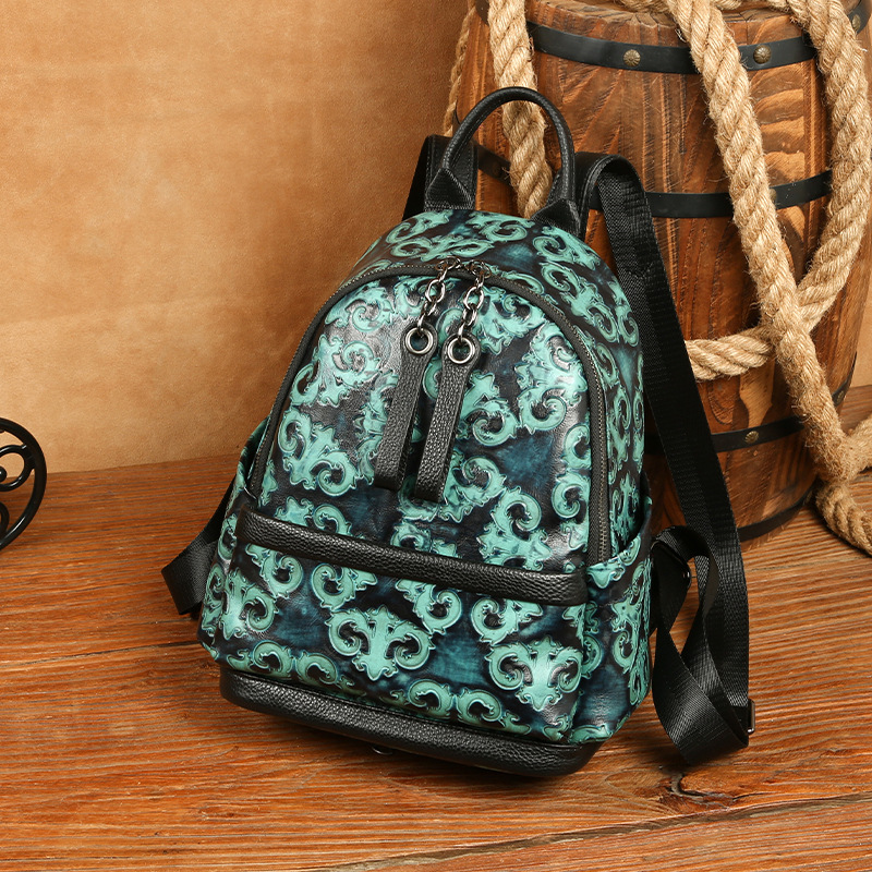 Johnature Genuine Leather Embo - Leather Backpack Vintage ulasan dan harga