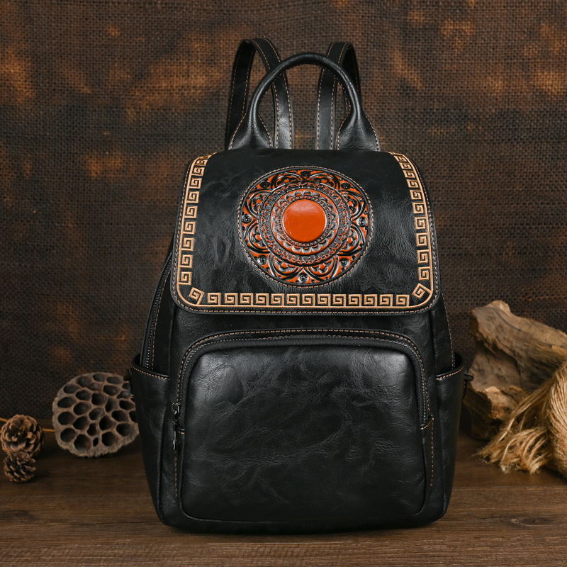 Johnature 2026 New Vintage Han - Leather Backpack Vintage ulasan dan harga